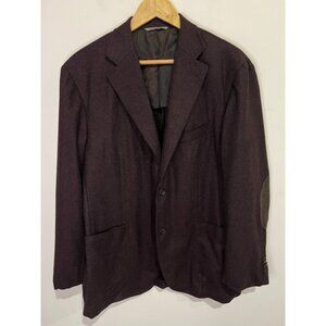 CANALI Kei Maroon Brushed Wool Elbow Patch Blazer Sport Jacket sz US 46 R